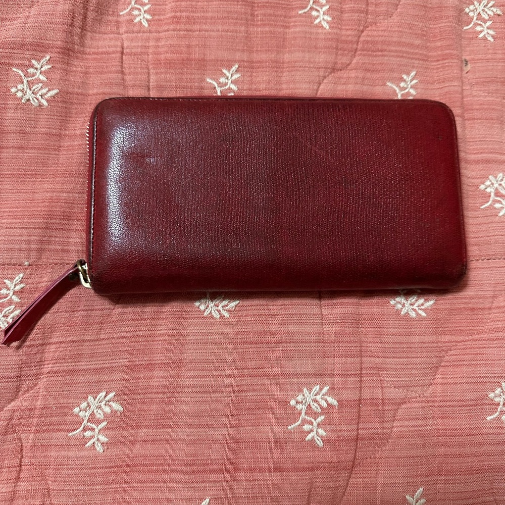 Yves Saint Laurent Burgundy Leather Accessory